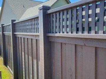harbor mist stained privacy wood fence