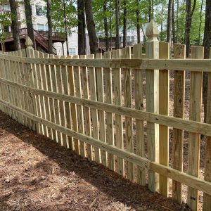 3-Rail Saddle Wood Picket Fence