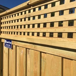 Board On Board Privacy Fence With Square Lattice