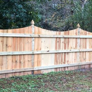 Saddle Top Privacy Fence With French Gothic Posts