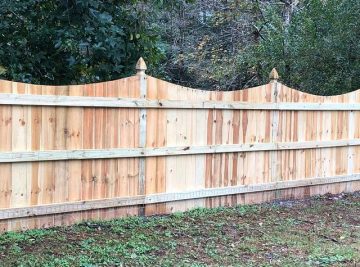 Saddle Top Privacy Fence With French Gothic Posts